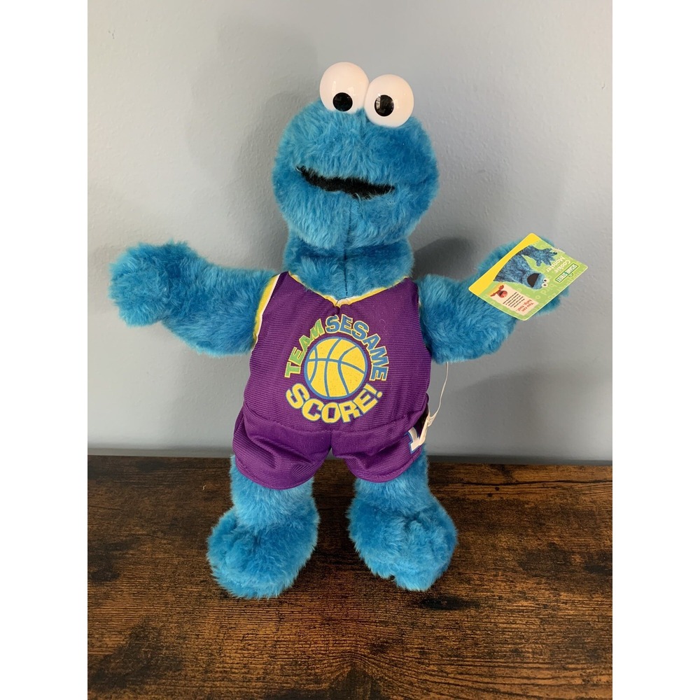 2009 Sesame Street Cookie Monster Basketball Team Score Jersey Sports Plush 12"